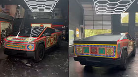 Tesla Cybertruck gets Indian truck-art vinyl wrap, ‘Dekho, magar pyaar se’ goes viral