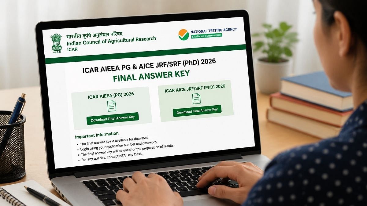 ICAR AIEEA PG, AICE JRF/SRF PhD 2026: NTA Releases Final Answer Key; Check Steps To Download