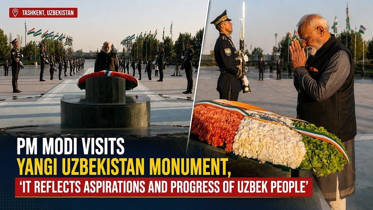 'It Reflects Aspirations And Progress Of Uzbek People': PM Modi Visits Yangi Uzbekistan Monument In Tashkent