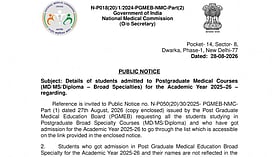 NMC publishes list of 52,690 PG medical students admitted for 2025-26 session