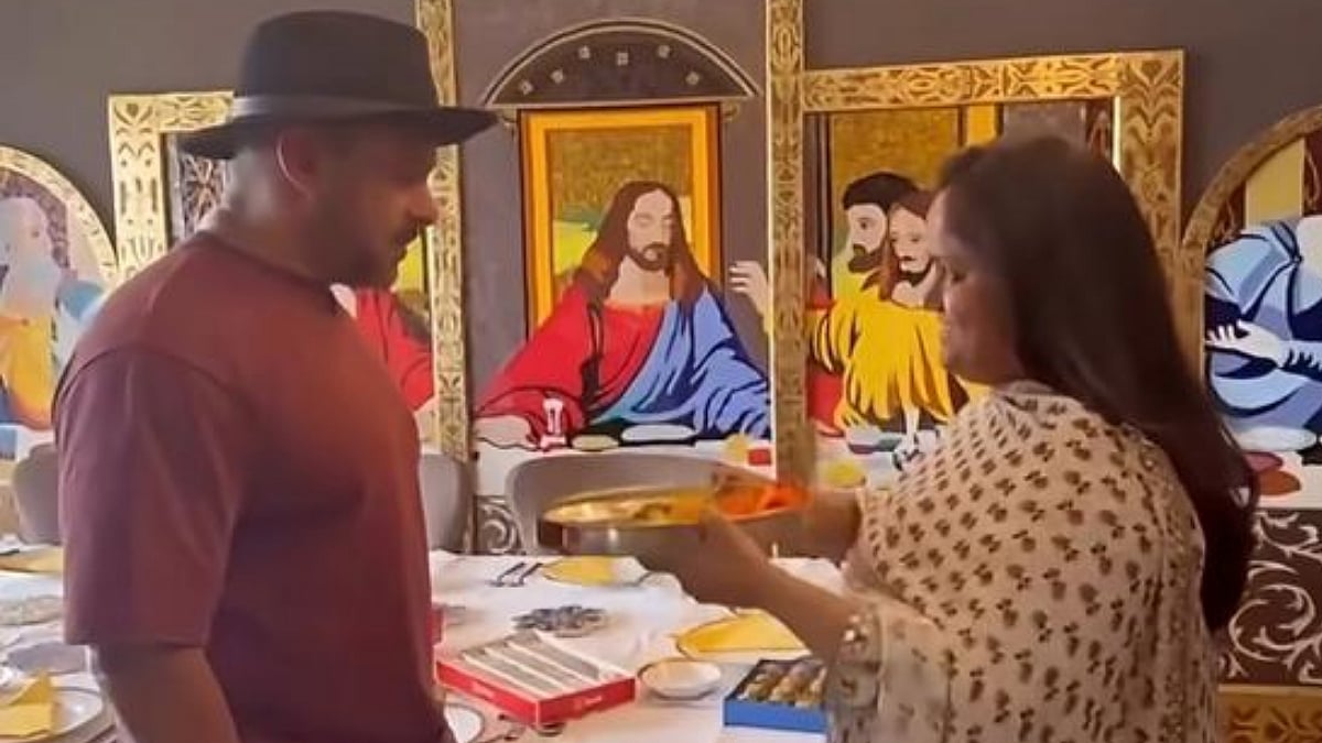'Bhai Is Secular': Salman Khan's Sister Arpita Khan Performs Aarti In Front of Jesus' Last Supper Painting During Raksha Bandhan; Fans REACT
