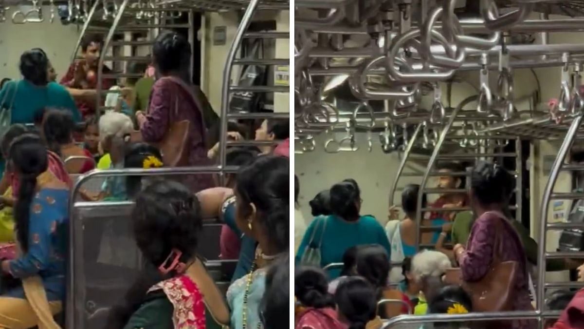 VIDEO: Man Accidentally Boards Ladies’ Compartment Of Mumbai Local; Women Stop Him From Jumping Off Moving Train