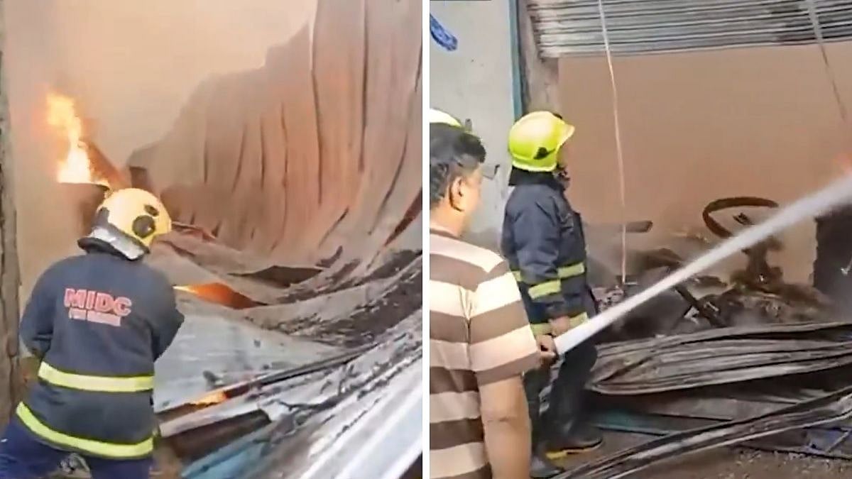 VIDEO: Massive Fire Breaks Out At Company In Navi Mumbai’s Rabale MIDC; Firefighting Operations Underway