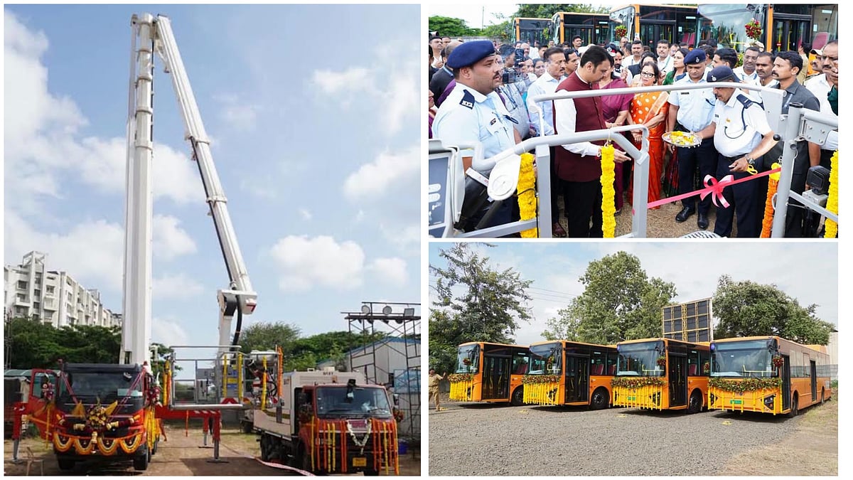 Nashik: CM Devendra Fadnavis Inaugurates High-Tech Fire Ladder, 21 New E-Buses