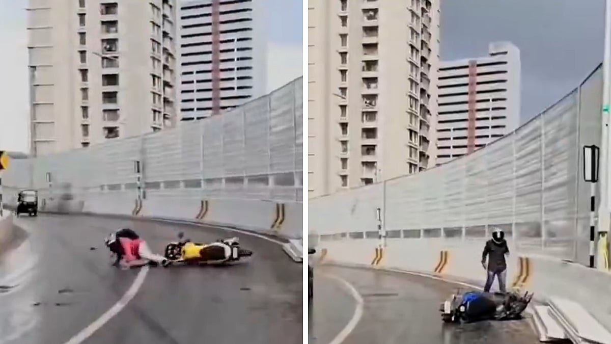 Mumbai: Bikers Skid On 'Extremely Smooth' Mrinaltai Gore Flyover, Video Viral