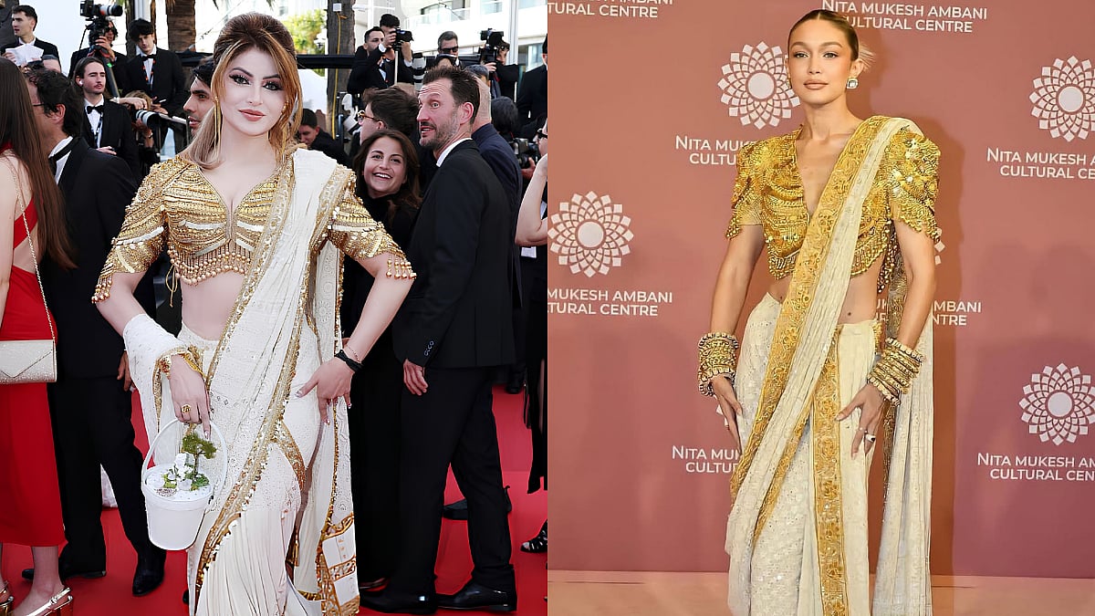 Designer Sandeep Khosla Takes A Dig At Urvashi Rautela's 'Copy' Of Gigi Hadid's 2023 White-Gold Saree: 'Make A Better Version'