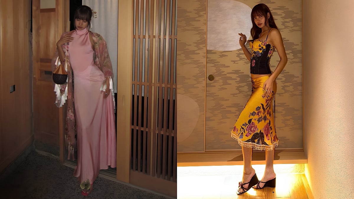 Lisa Finds 'Peace' In Kyoto, Turns Heads In Romantic Kimono-Style Ensemble