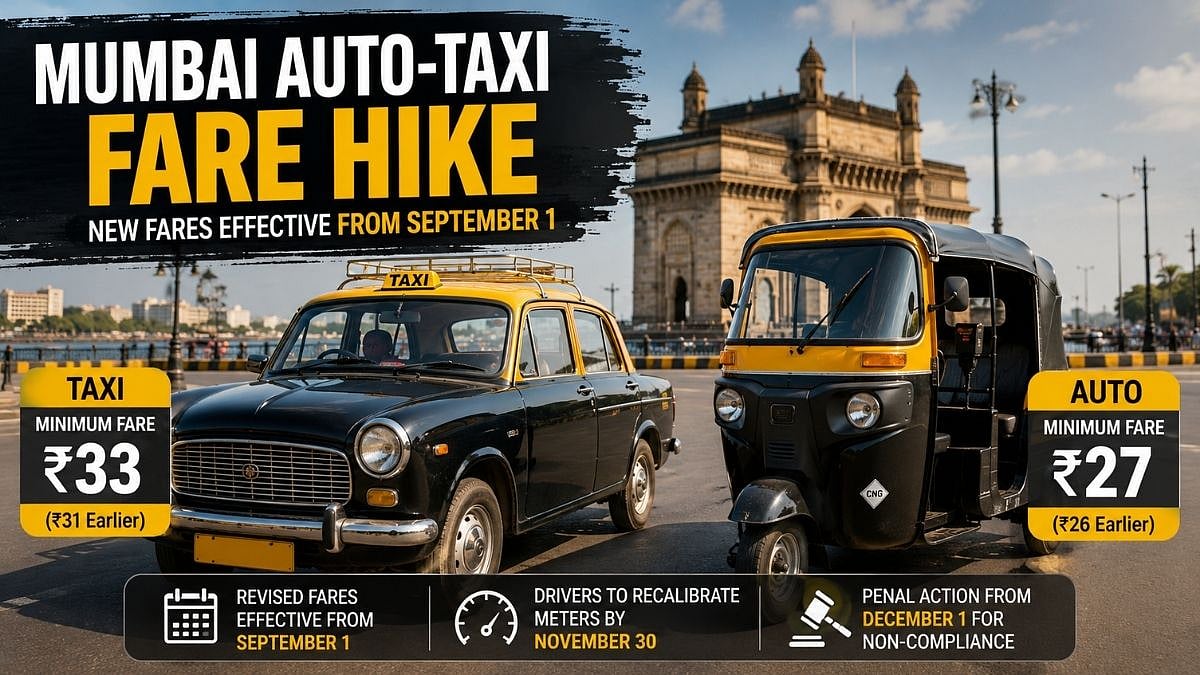 Mumbai Auto-Taxi Fare Hike: Minimum Fares Rise To ₹27 For Autos, ₹33 For Cabs From September 1
