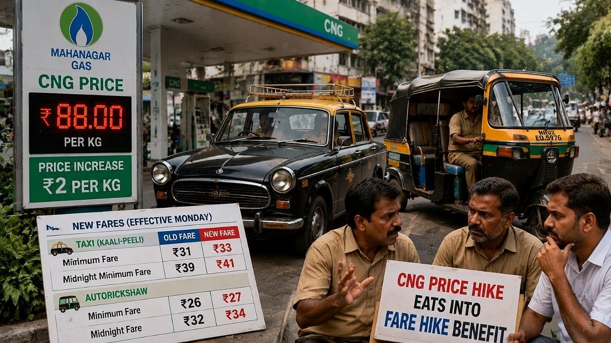 Mumbai Taxi, Auto Fare Hike Offset By ₹2 CNG Price Rise On Same Day; Drivers Say Benefit Eroded