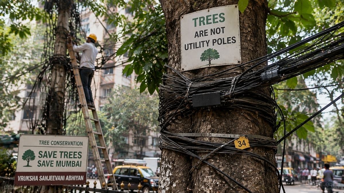 ‘Trees Are Not Utility Poles’: BJP Corporator Siddharth Sharma Targets Telecom Firms Over Cables On Trees