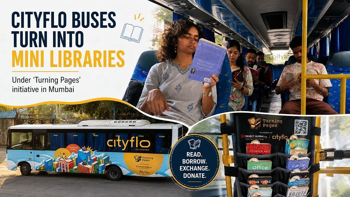 Cityflo Buses Turn Into Mini Libraries Under ‘Turning Pages’ Initiative With Project Mumbai
