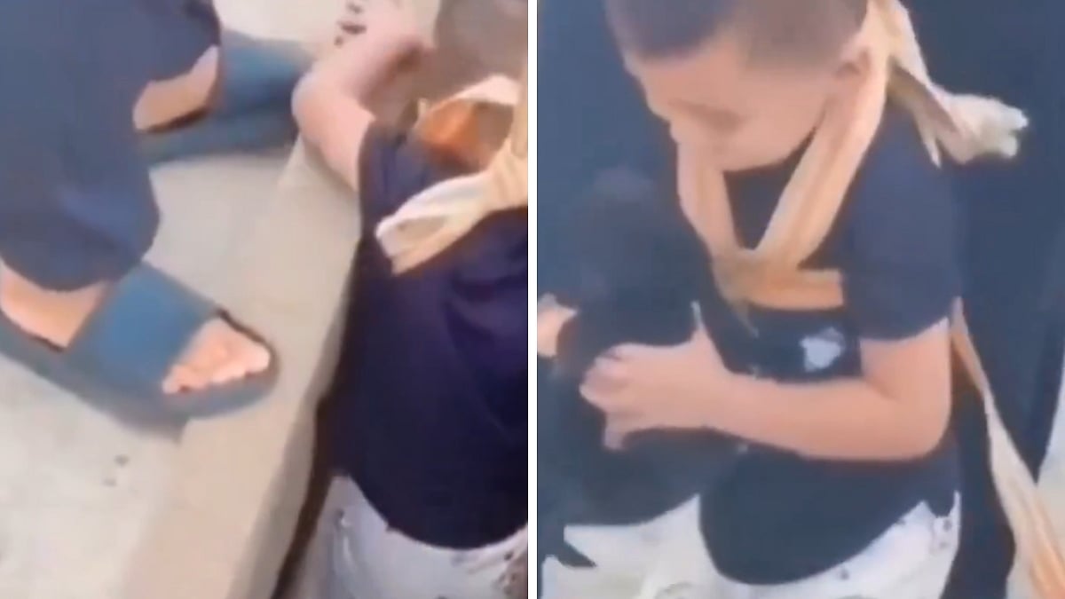 Mission Im-paw-ssible: 3-Year-Old Girl Lowered Into Narrow Gap To Rescue Trapped Puppy In China's Linxia; VIDEO