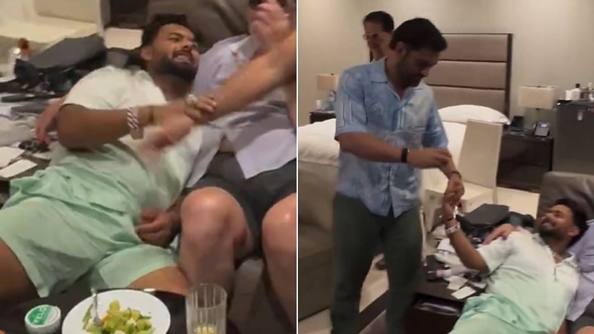 Viral Video Shows Rishabh Pant Drunk, MS Dhoni Says 'Hookah Peeke Aata Hu'; Netizens Recall Pant's CM Dhami Post