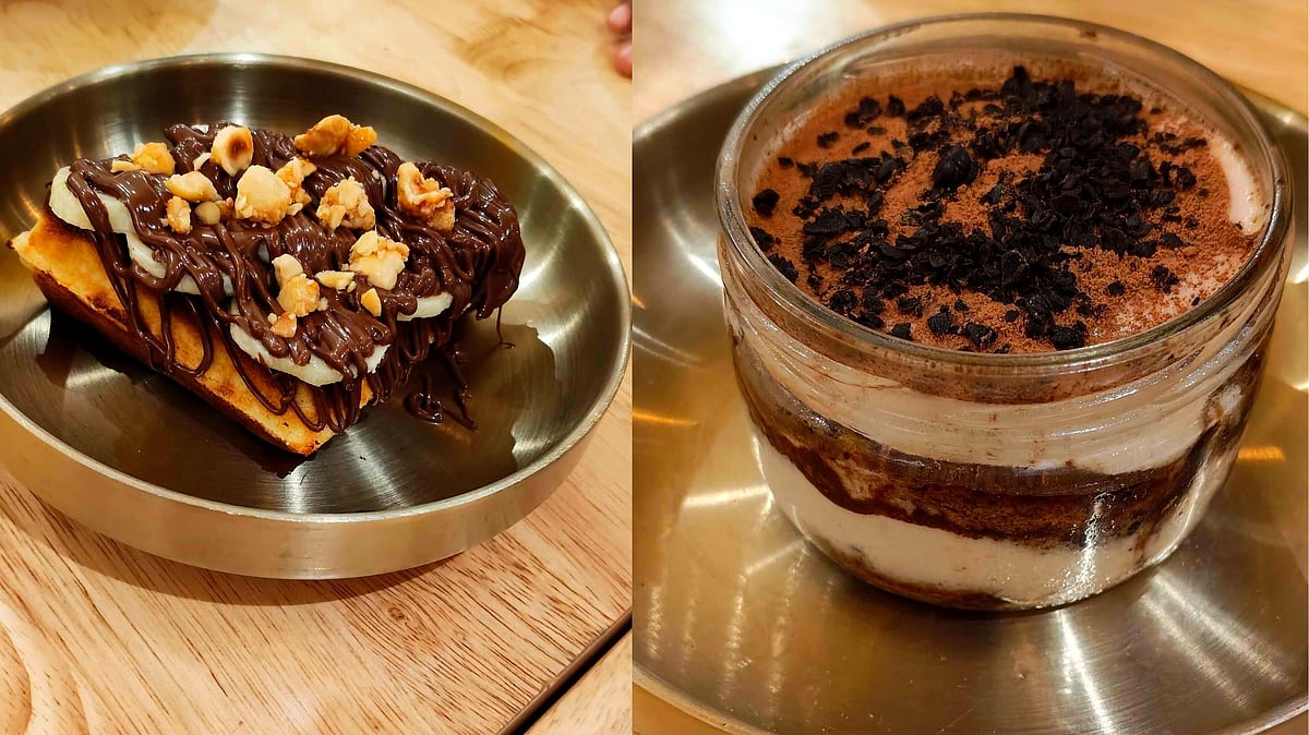 Nutella Banana Waffle and Tiramisu