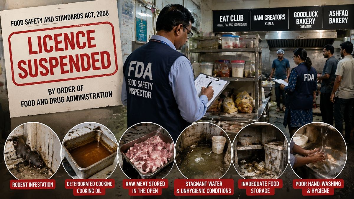 Mumbai: FDA Suspends Eat Club, Rani Creators Licences Over Food Safety And Hygiene Violations