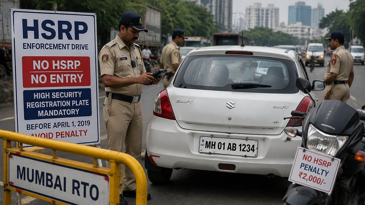 Maharashtra HSRP Drive: 33,993 Vehicles Penalised, ₹79.13 Lakh In Fines Collected Since July 1