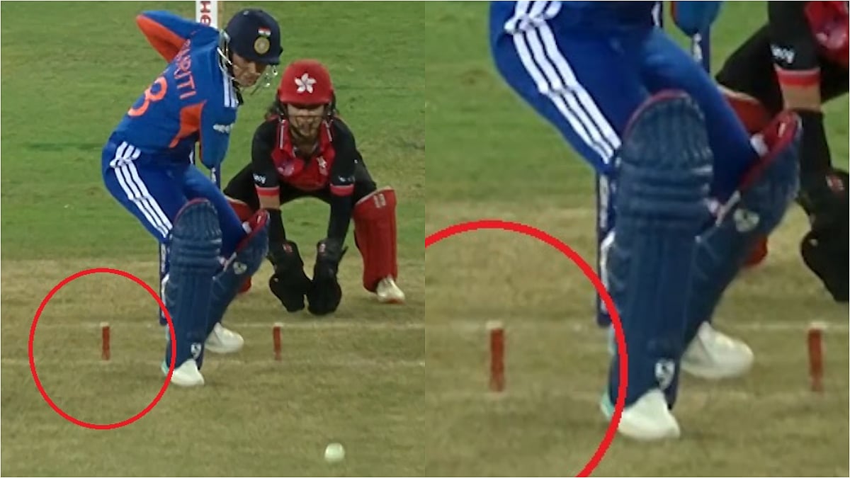 What Is The Red Wide Line Near Stumps In IND W Vs HKG W Asia Cup Clash? New ICC Rule Explained; VIDEO