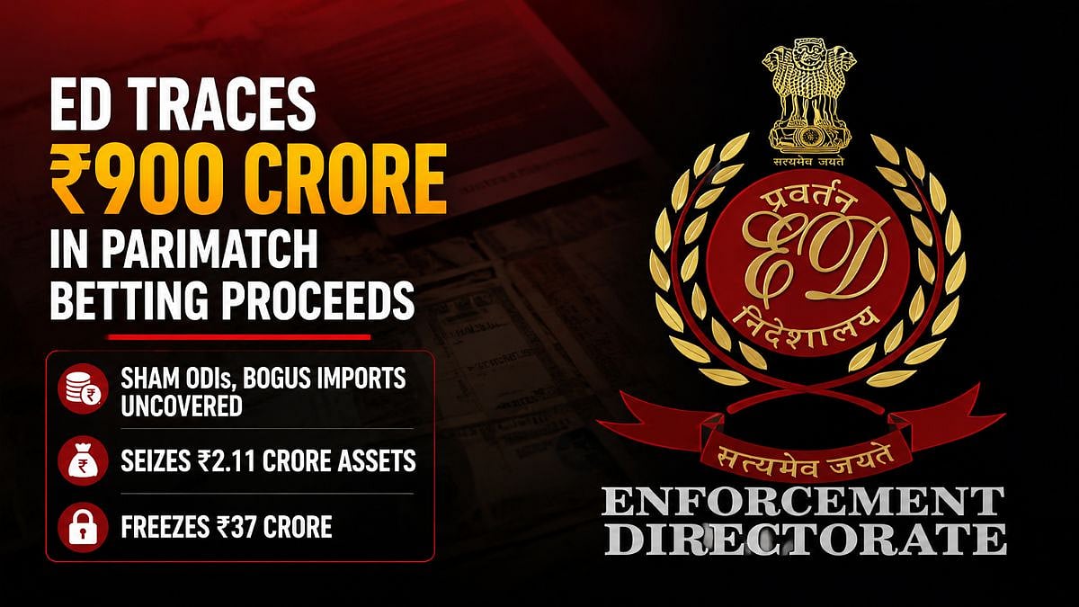 ED Traces ₹900 Crore In Parimatch Betting Proceeds; Raids Uncover Sham ODIs, Bogus Imports, Seizes ₹2.11 Crore Assets, Freezes ₹37 Crore