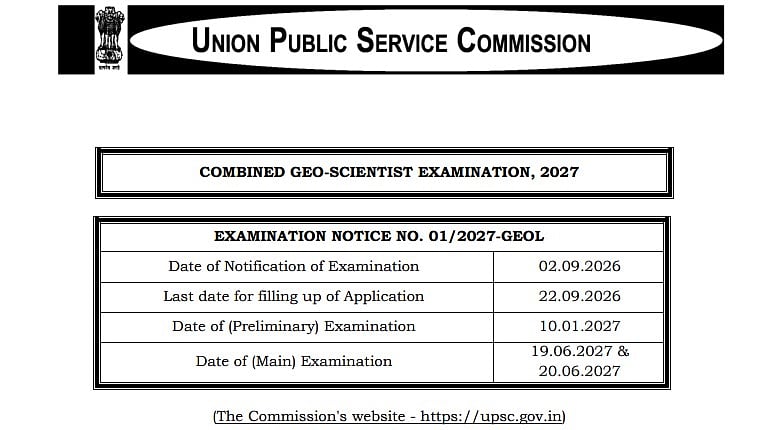 UPSC Geo-Scientist 2027 Registration Begins At upsconline.nic.in; Check 127 Vacancies, Eligibility And Exam Dates