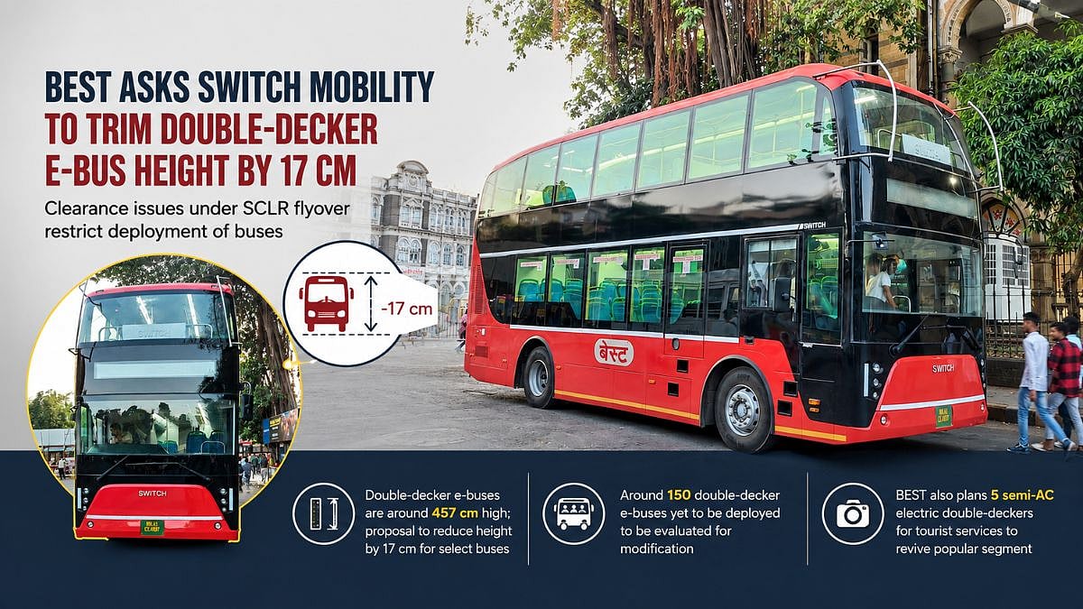 BEST Asks Switch Mobility To Trim Double-Decker E-Bus Height By 17 Cm Over SCLR Clearance Issues