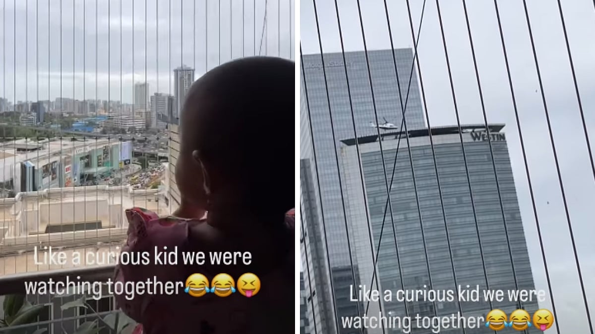 WATCH: Toddler Enjoys Watching Helicopter Take Off From Mumbai’s Westin Hotel
