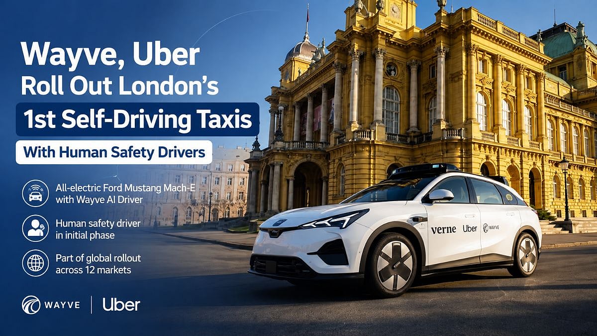 Wayve, Uber Launch London’s 1st Self-Driving Taxis With Human Safety Drivers