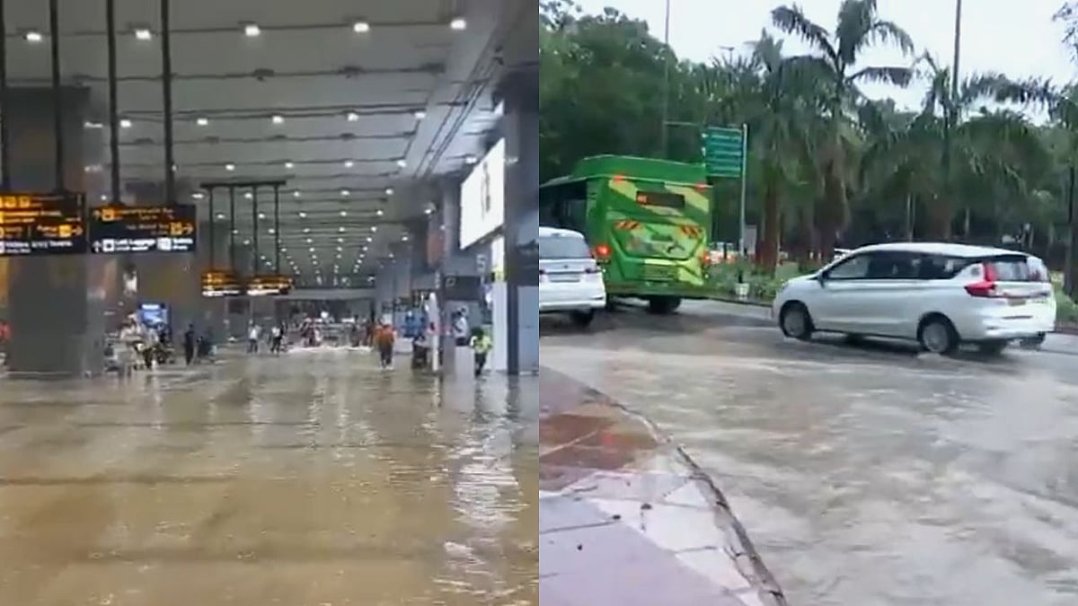 Delhi Rains: IGI Airport Waterlogged, Flights Delayed As IMD Issues Red Alert; Janmashtami Celebrations Hit | VIDEO 