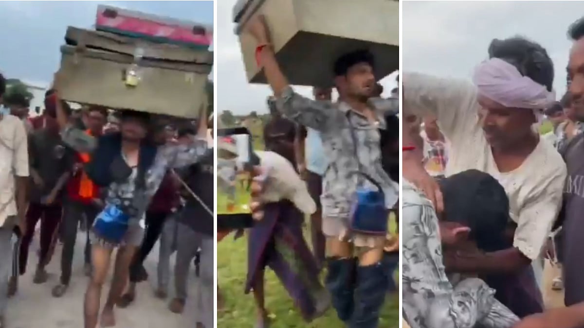 Thief Fleeing With 1.5kg Silver & ₹21K Cash Caught, Beaten & Paraded Carrying Heavy Truck In MP's Khargone — Video
