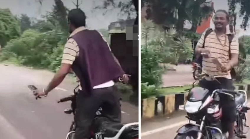 Man Performs Risky Bike Stunts In MP's Chhatarpur; Rides Hands-Free On Busy Road In VIDEO