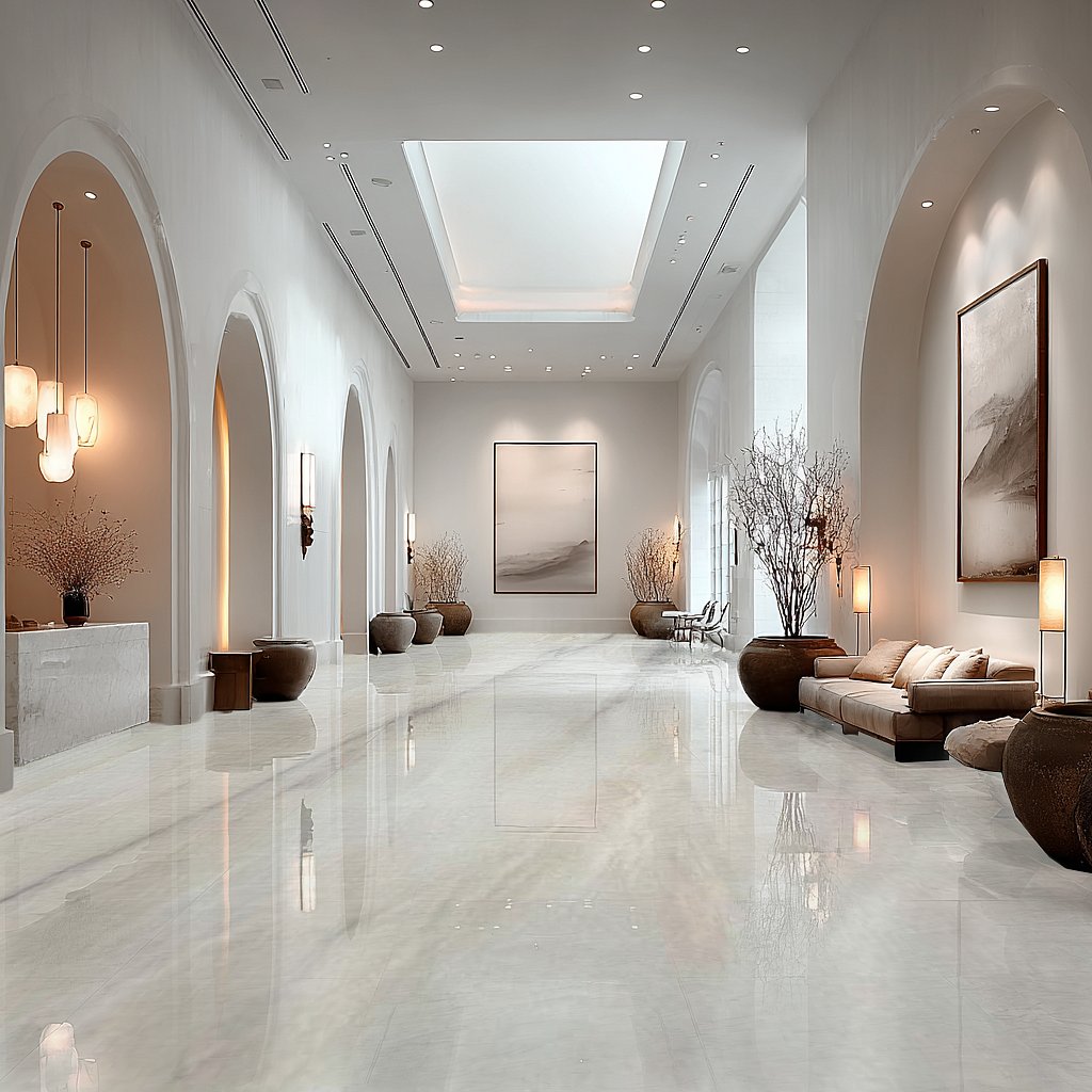 A-Class Marble's Angelo Fiore marble used as flooring