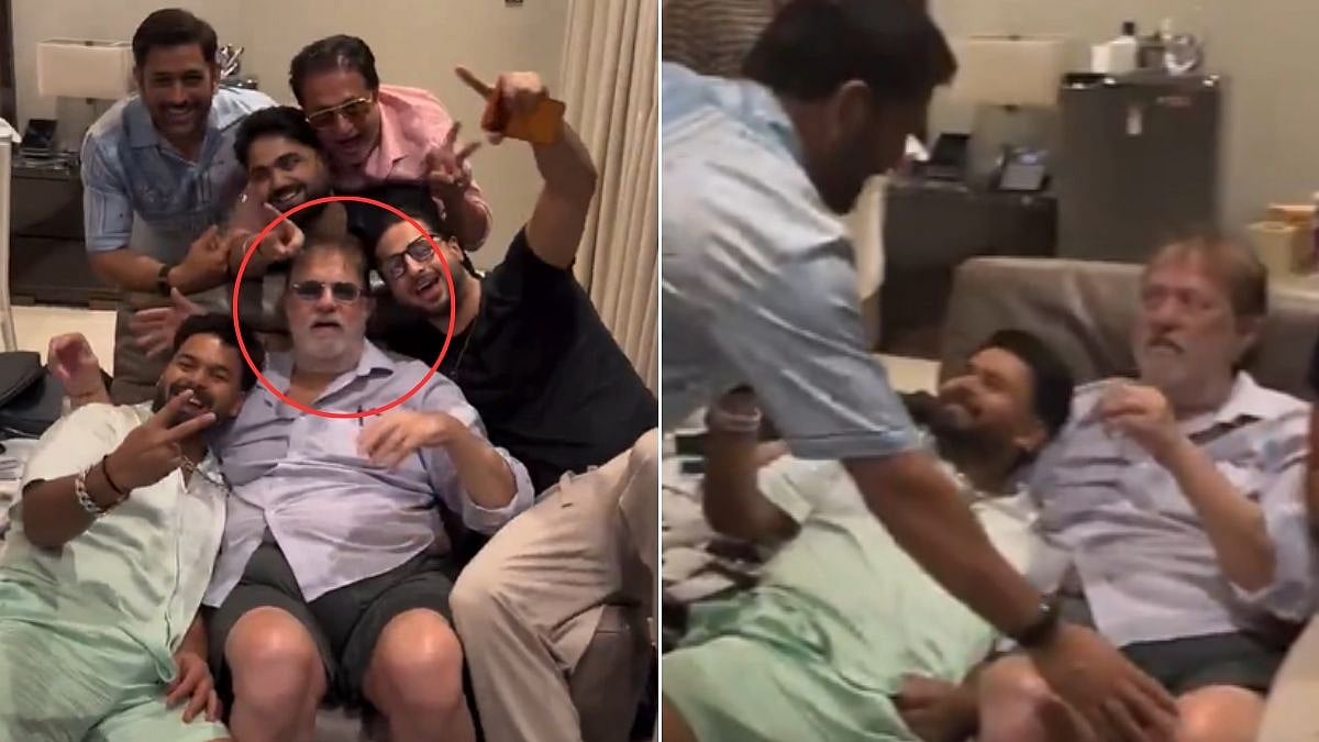 MS Dhoni Touches Guest's Feet Before Leaving To Smoke 'Hookah' In Viral Rishabh Pant Video; Netizens Ask 'Yeh Kaun Hai?'