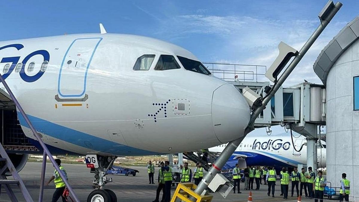 IndiGo Flight From Navi Mumbai Hits Pole At Srinagar Airport During Parking; Passengers, Crew Safe | Watch