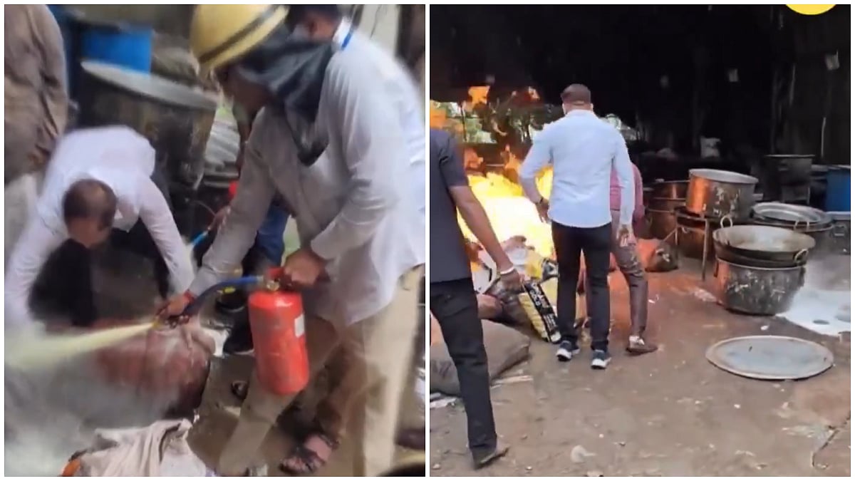 Jaipur ISKCON Temple Fire: Constable Throws Burning Cylinder Away, Prevents Major Tragedy During Janmashtami