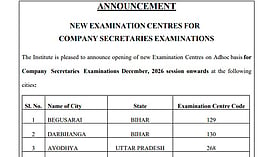 ICSI adds seven new centres for CS December 2026 exams; enrolment open until Sept 25