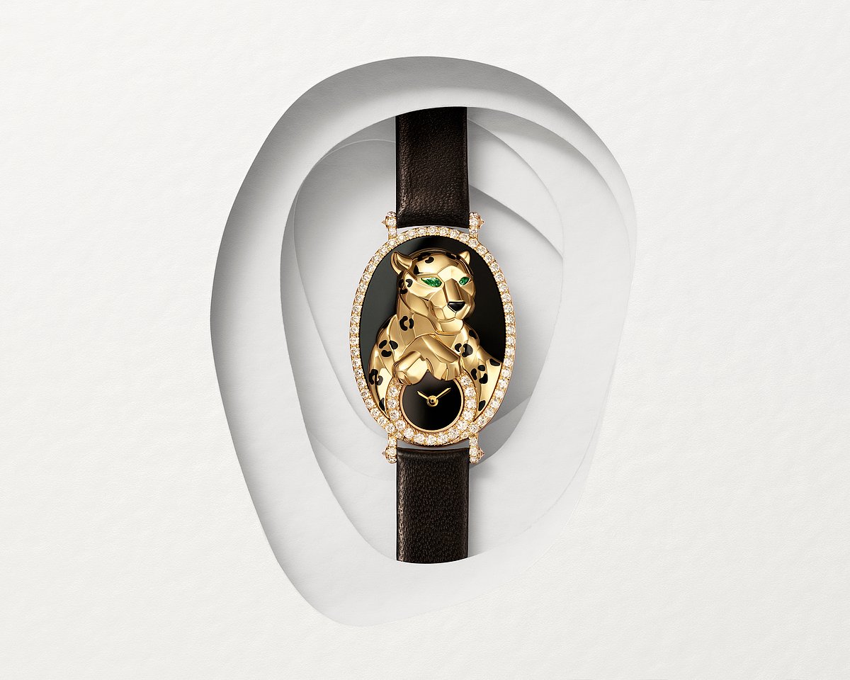 The Panthère jewellery watch is created by Cartier’s Maison des Métiers d’Art in La Chaux-de-Fonds in Switzerland