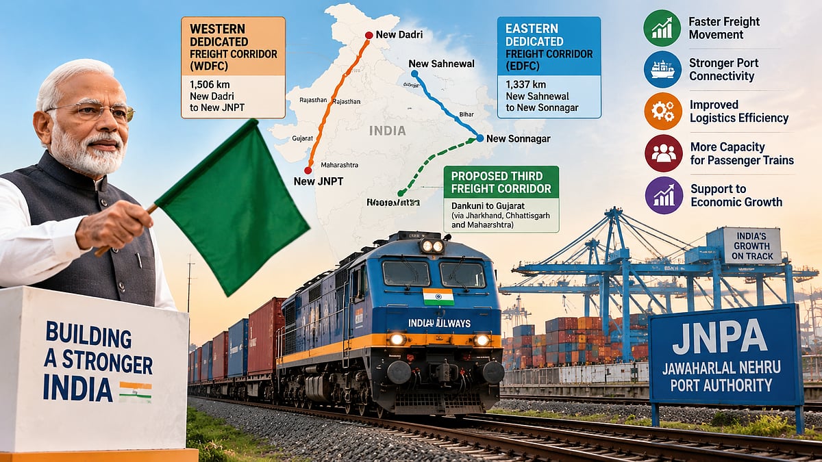 PM Modi To Dedicate Three Sections Of Western Dedicated Freight Corridor At JNPA, Boosting India’s Freight Network