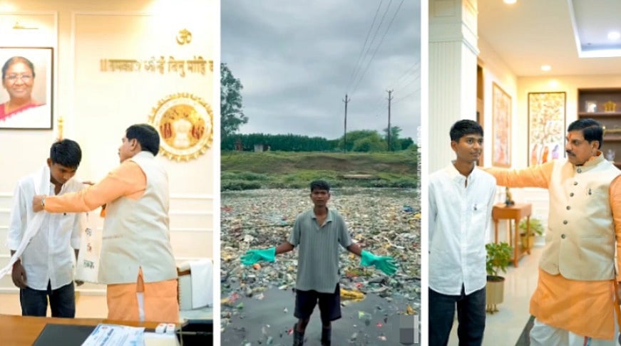 Madhya Pradesh CM Mohan Yadav Meets 20-Year-Old 'Bittu Tabahi', Praises Him For Cleaning Dirty Ajnar River | VIDEO 