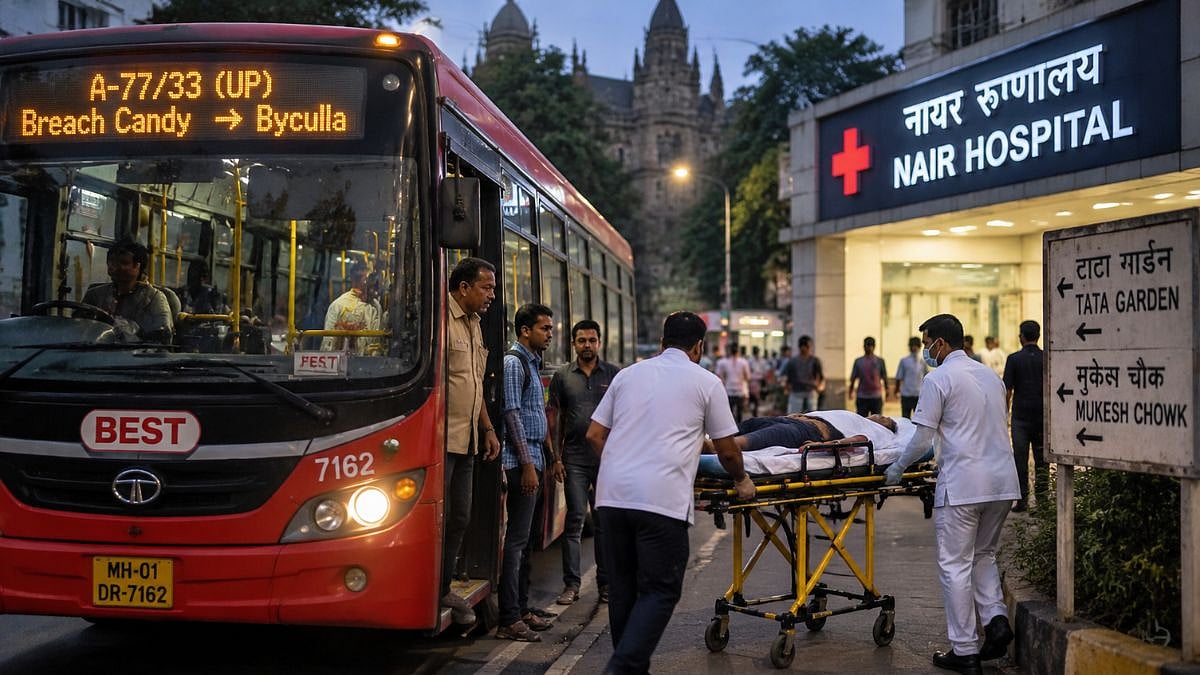 Mumbai: 46-Year-Old Passenger Suffers Seizure Near TATA Garden; BEST Bus Diverted To Nair Hospital, Where He Was Declared Dead