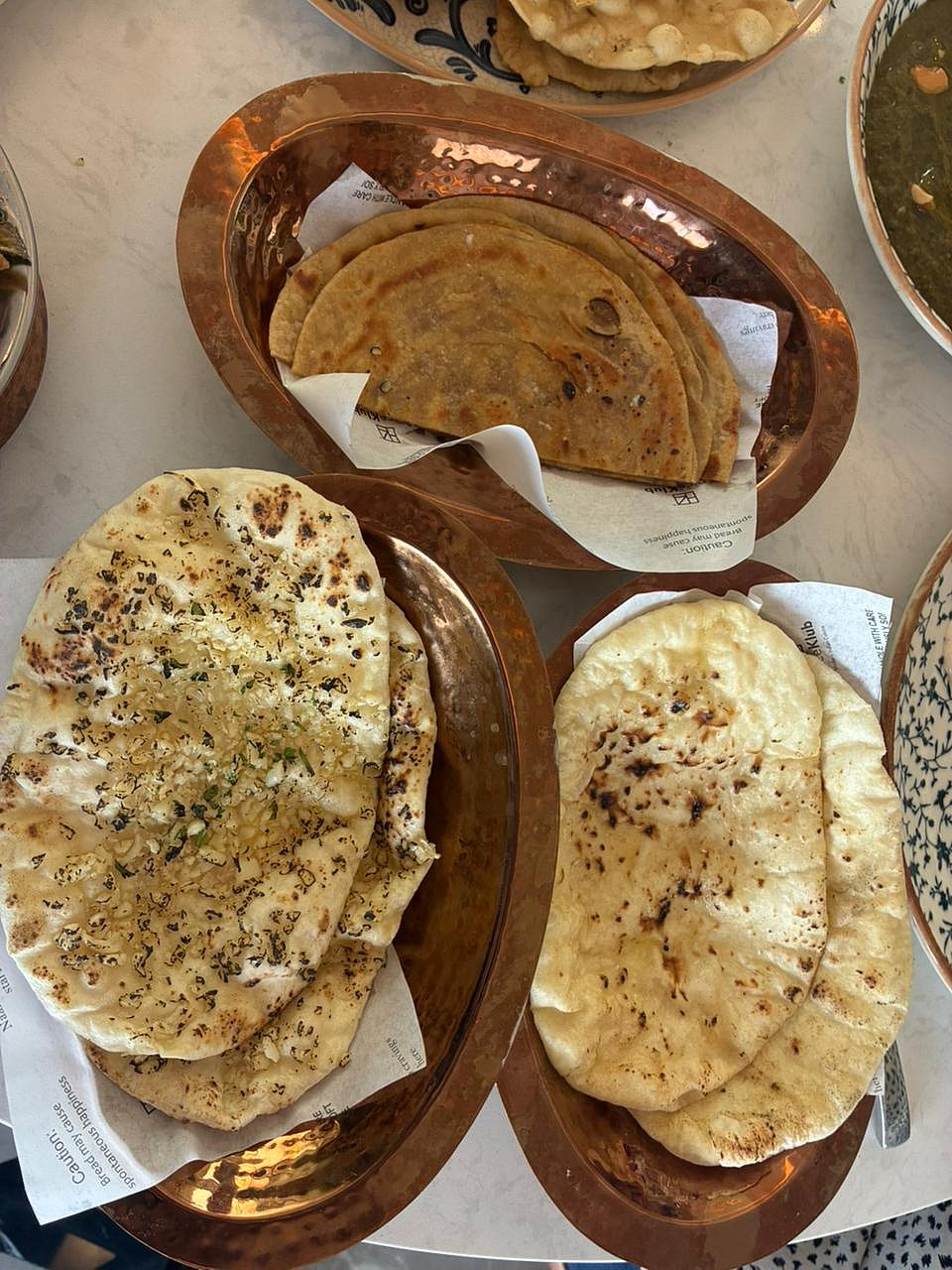 Butter naan, Garlic Butter naan & wheat lacha Paratha