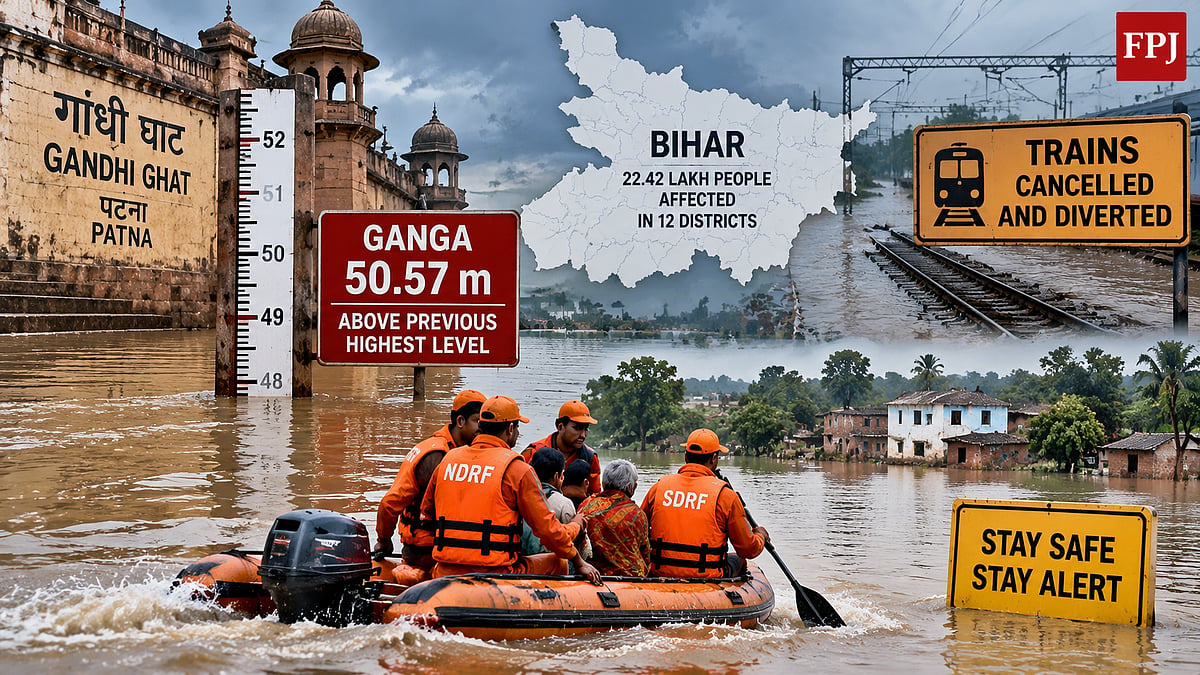 Bihar Floods: Ganga Crosses Record Level In Patna, Over 22 Lakh People Affected Across 12 Districts