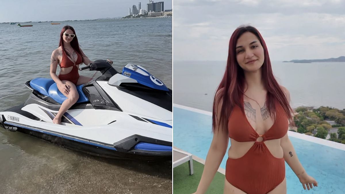 Anaya Bangar Turns Heads In Red Bikini During Beach Day Out, Days After Cricket Australia Controversy | VIDEO