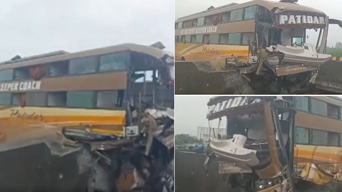 25+ Injured As Sironj-Indore Bus Hits Divider In MP’s Shajapur | VIDEO