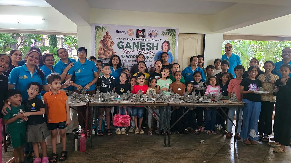 Kharghar Rotary Trust Organises Eco-Friendly Ganesha Workshop To Promote Sustainable Ganeshotsav Among Children