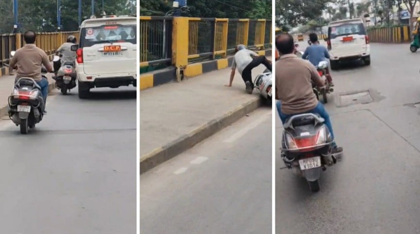 Indore DCP Car Spotted Swerving Across Road, Hitting Vehicles | Video