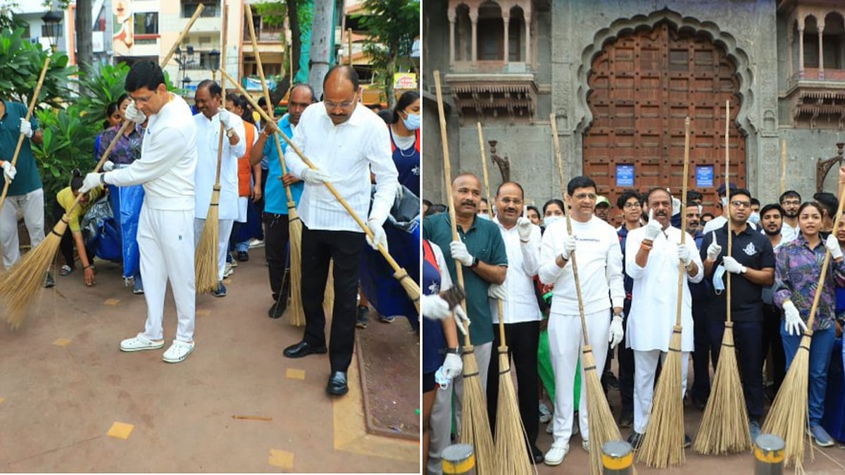 Indore Mayor Pushyamitra Bhargav & Other Leaders Take To Streets With Brooms As Sanitation Workers Take A Break