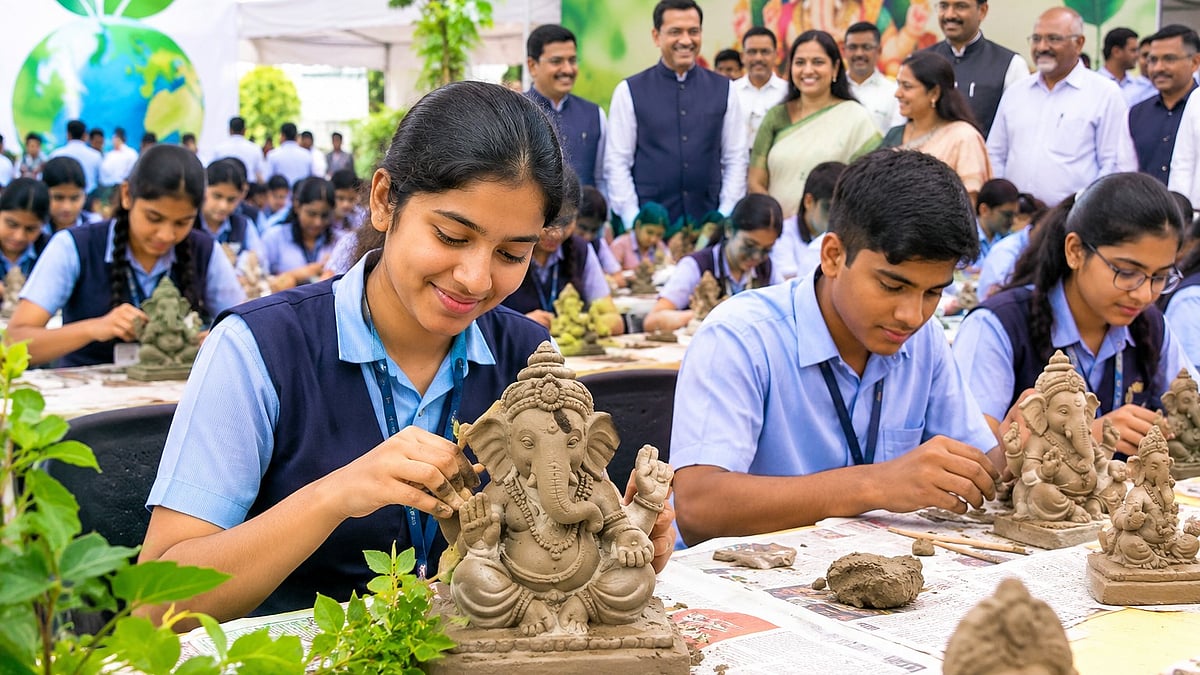 Nashik: Over 3,100 Students Make Eco-Friendly Ganesh Idols At K K Wagh Workshop