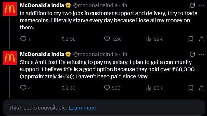MacDonald's India Controversy: Intern Allegedly Hacks Company's X Account Over Unpaid Salary, Posts Claims Against Boss; Check Out Viral Thread