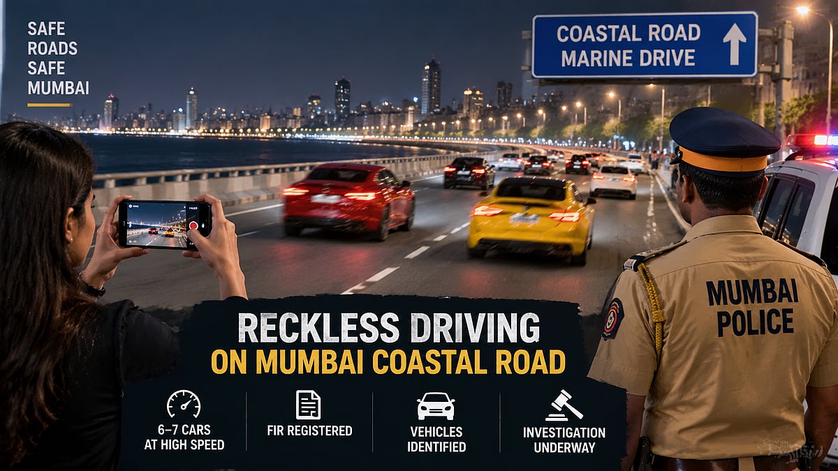 Mumbai Coastal Road Speeding Case: Police Book Drivers Of 6 Cars After Viral Video Raises Safety Concerns