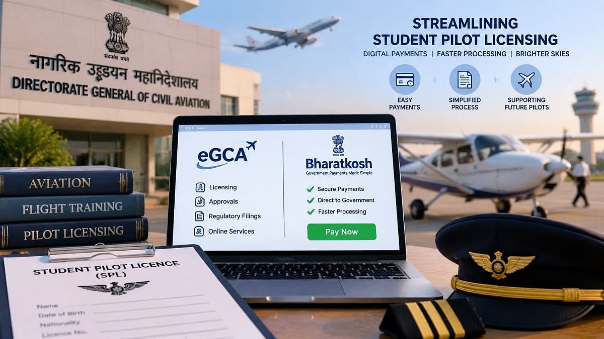 DGCA Integrates Bharatkosh With eGCA For Student Pilot Licence Payments From September 15