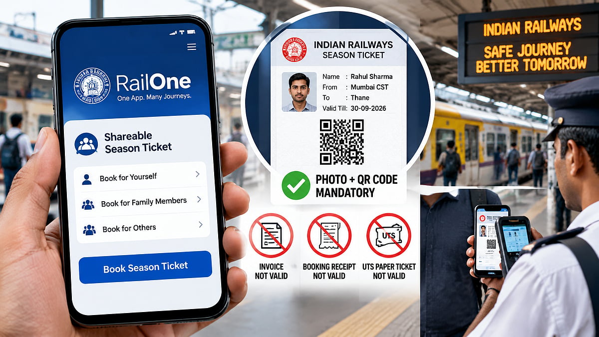 RailOne Shareable Season Ticket Facility: Passenger Photo And QR Code Verification Made Mandatory For Travel Validity